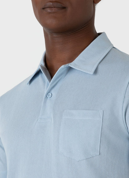 Mens Riviera Polo Shirt In Blue Mist Mpol1026 Buvq