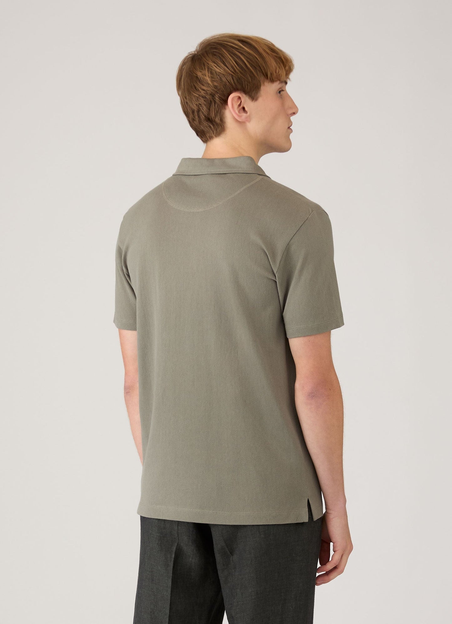 Mens Riviera Polo Shirt In Fossil Grey Mpol1026 Gyfj