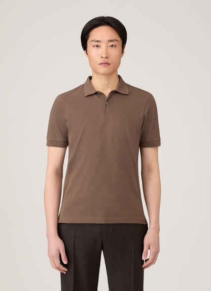 Mens Pique Polo Shirt In Bark Mpol1028 Brgc