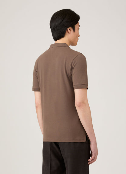 Mens Pique Polo Shirt In Bark Mpol1028 Brgc