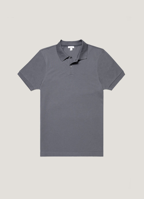 Mens Pique Polo Shirt In Slate Blue Mpol1028 Buua
