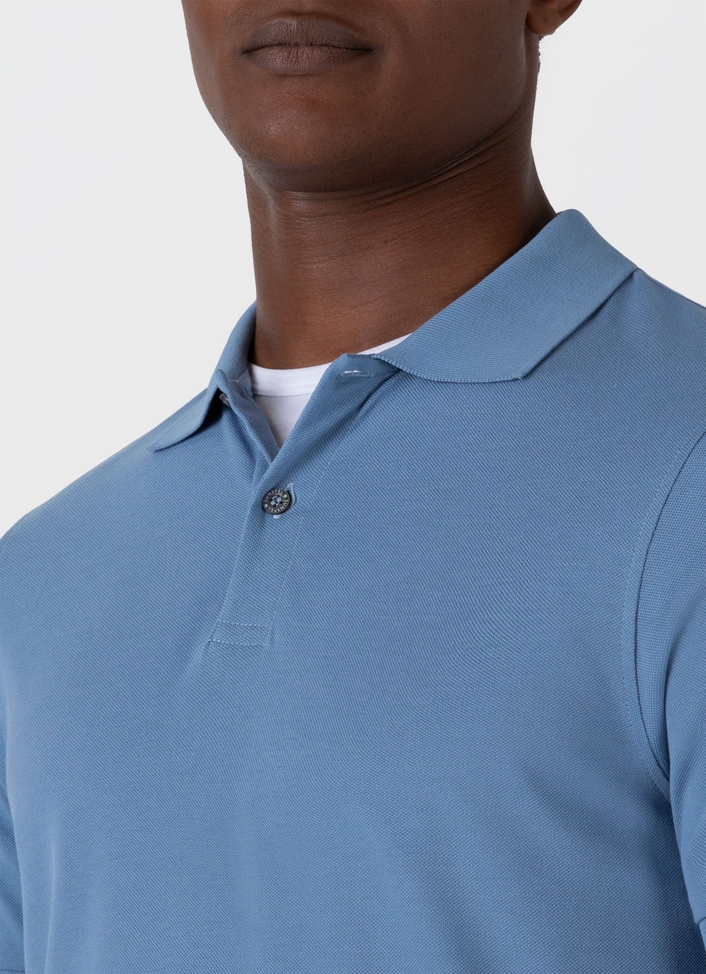 Mens Pique Polo Shirt In Como Blue Mpol1028 Buvp