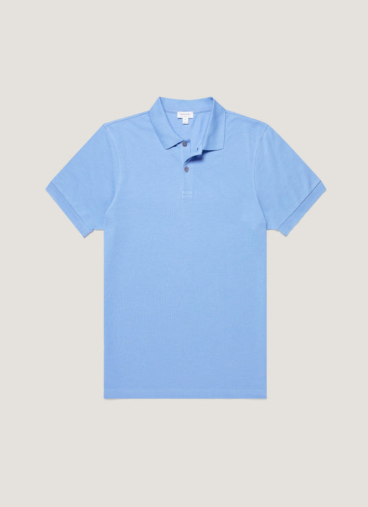 Mens Pique Polo Shirt In Azure Blue Mpol1028 Buww