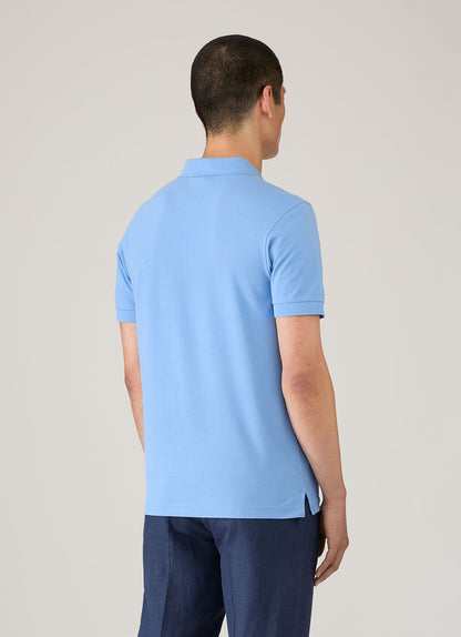 Mens Pique Polo Shirt In Azure Blue Mpol1028 Buww