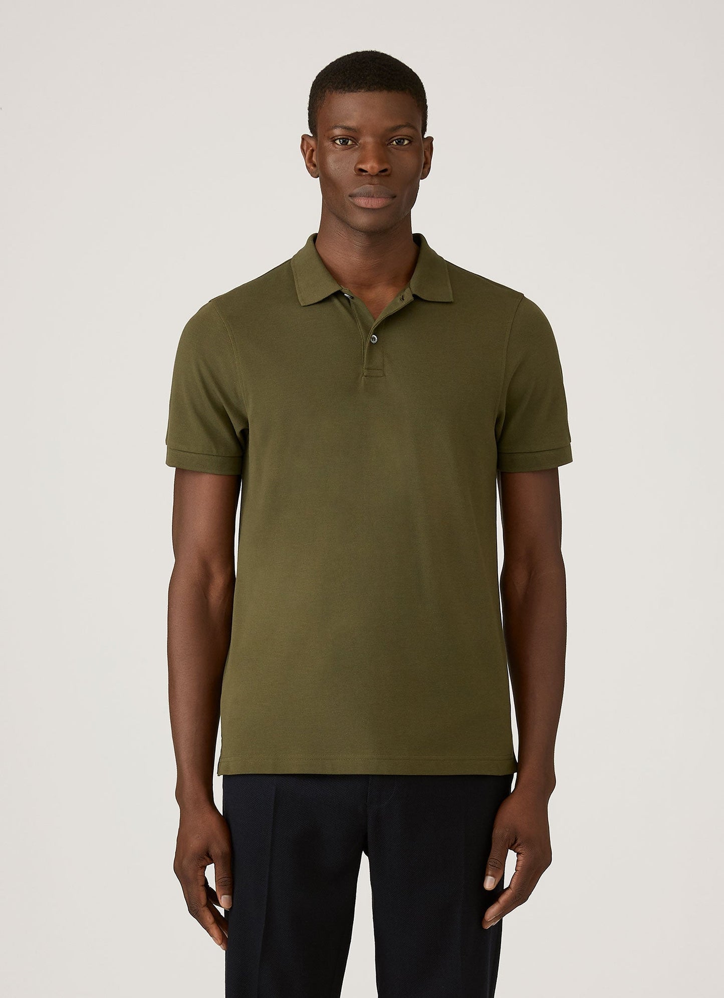 Mens Pique Polo Shirt In Deep Olive Mpol1028 Gniz