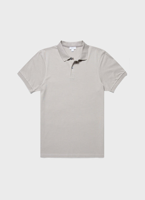 Mens Pique Polo Shirt In Mid Grey Mpol1028 Gyda