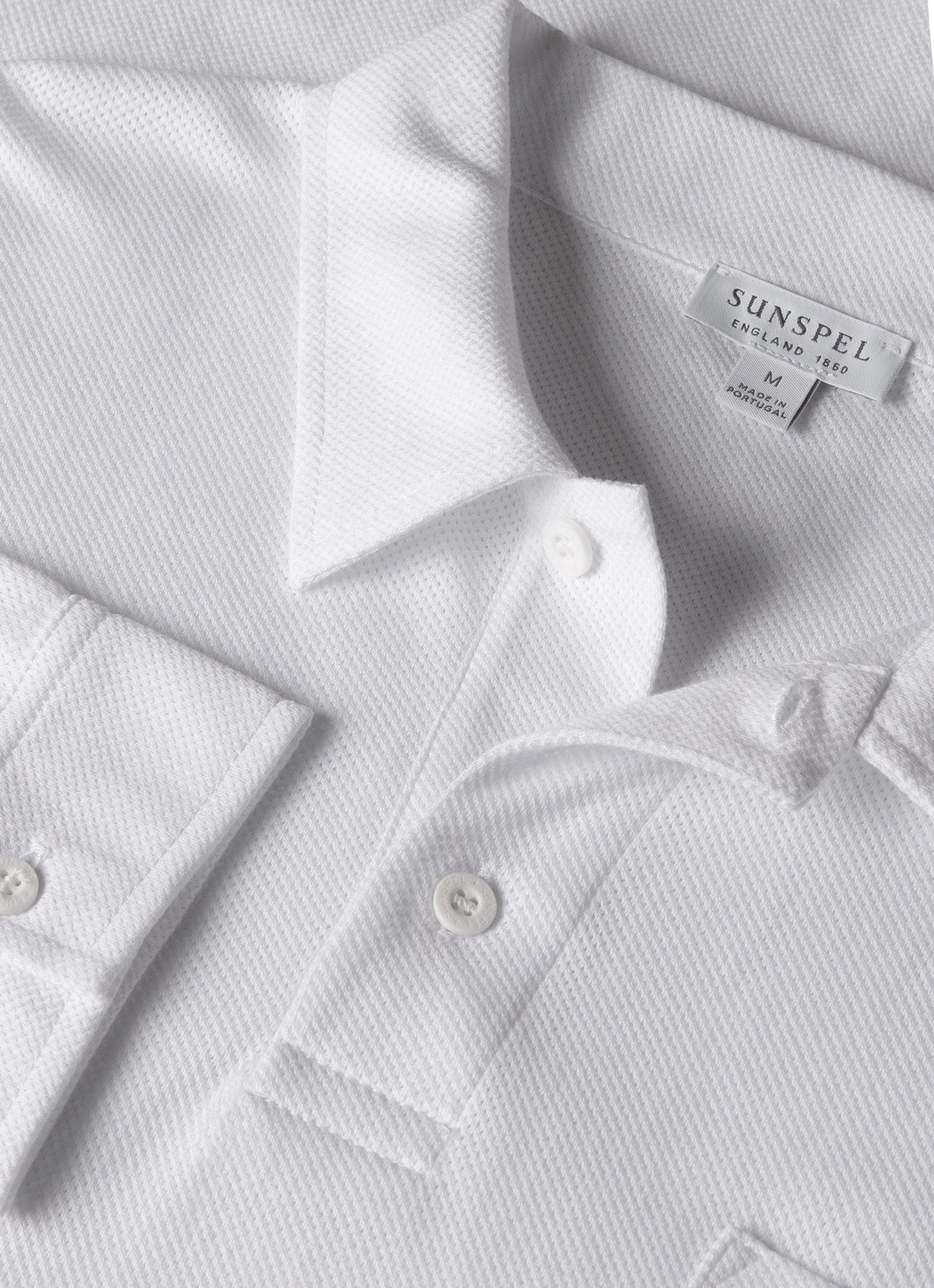 Mens Long Sleeve Riviera Polo Shirt In White Mpol1031 Whaa