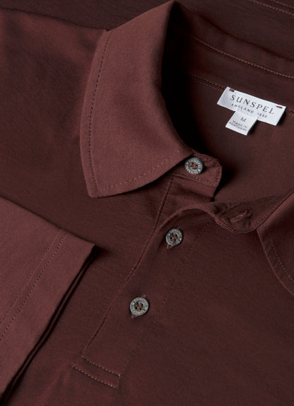 Mens Long Sleeve Classic Jersey Polo Shirt In Bakelite Mpol1054 Rdel