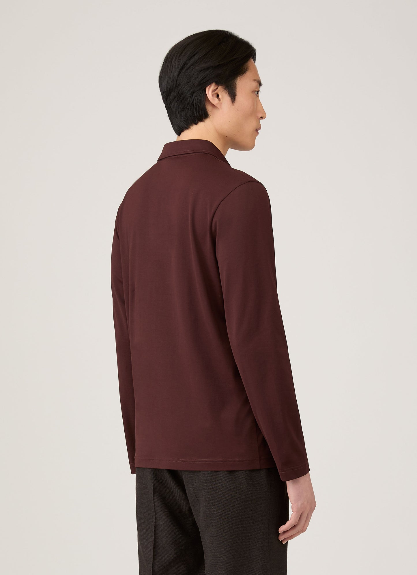 Mens Long Sleeve Classic Jersey Polo Shirt In Bakelite Mpol1054 Rdel