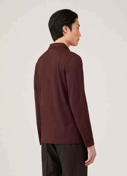 Mens Long Sleeve Classic Jersey Polo Shirt In Bakelite Mpol1054 Rdel