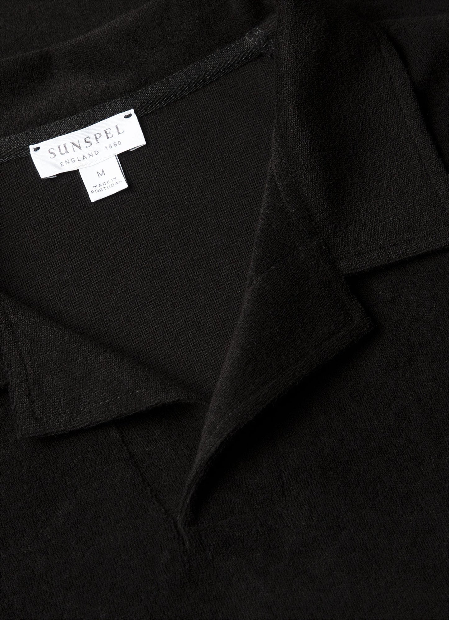 Mens Towelling Polo Shirt In Black Mpol1574 Bkaa