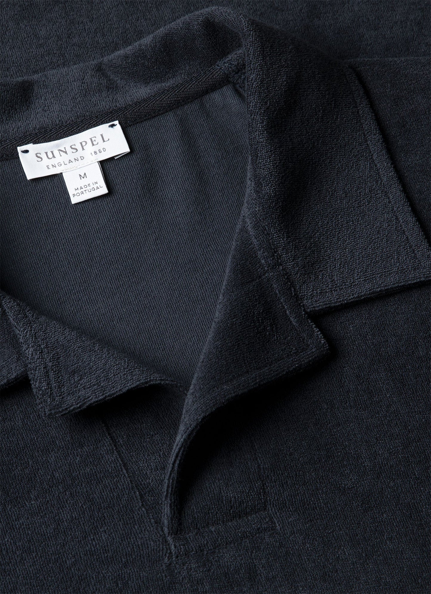 Mens Towelling Polo Shirt In Navy Mpol1574 Buaa