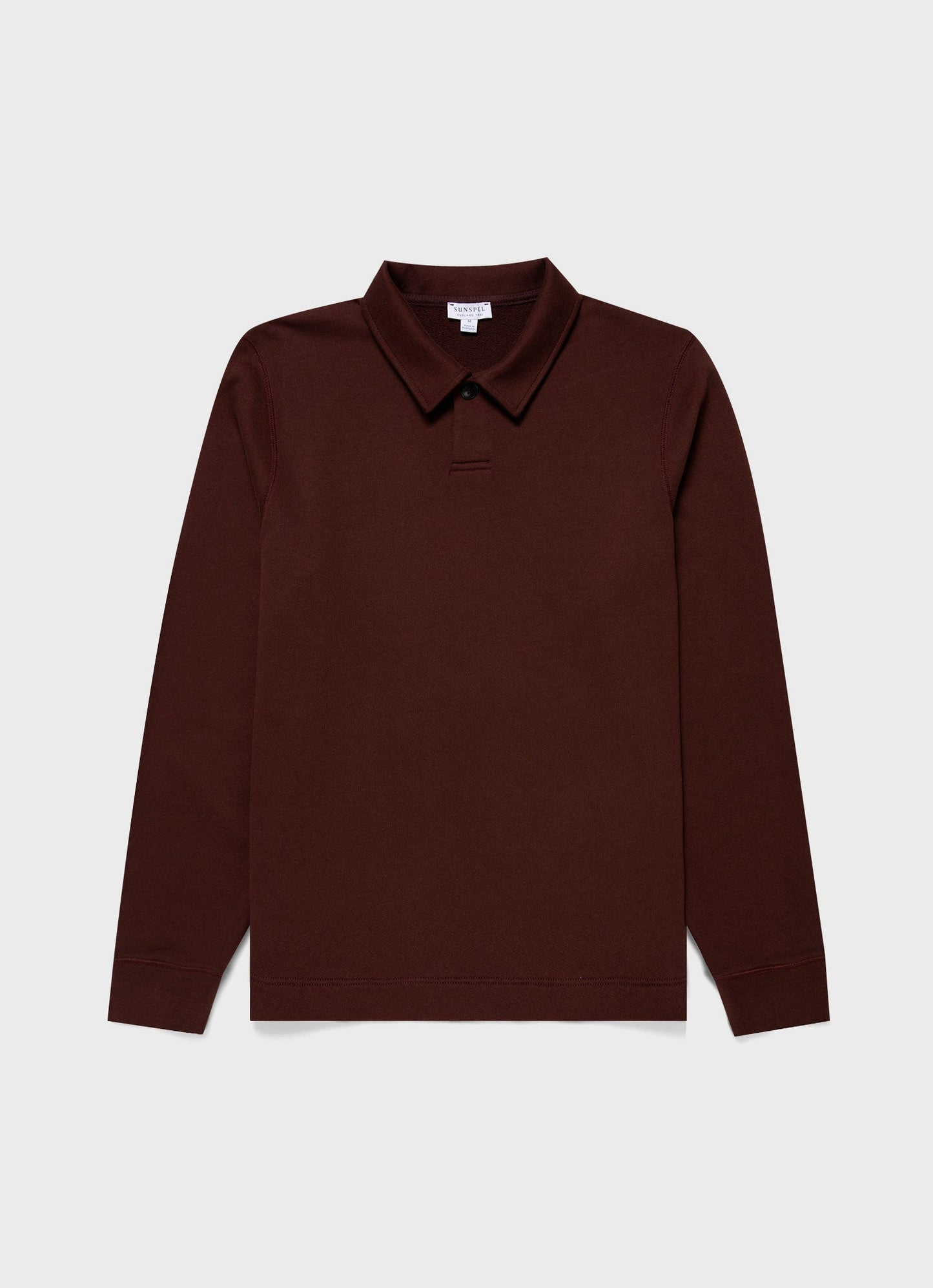 Mens Loopback Polo Sweatshirt In Raisin Mpol1587 Brfq