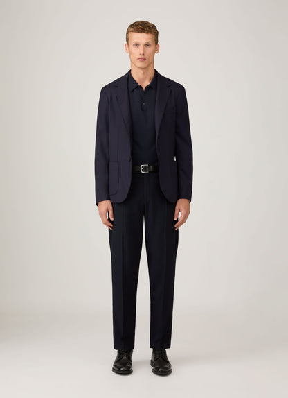 Mens Sea Island Cotton Knit Polo In Light Navy