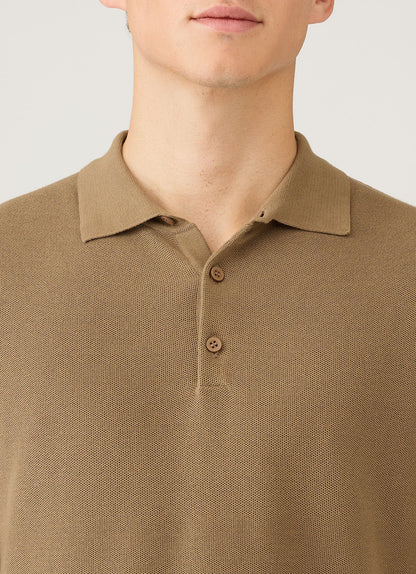 Mens Knit Polo Shirt In Dark Stone Mpol8115 Whdc