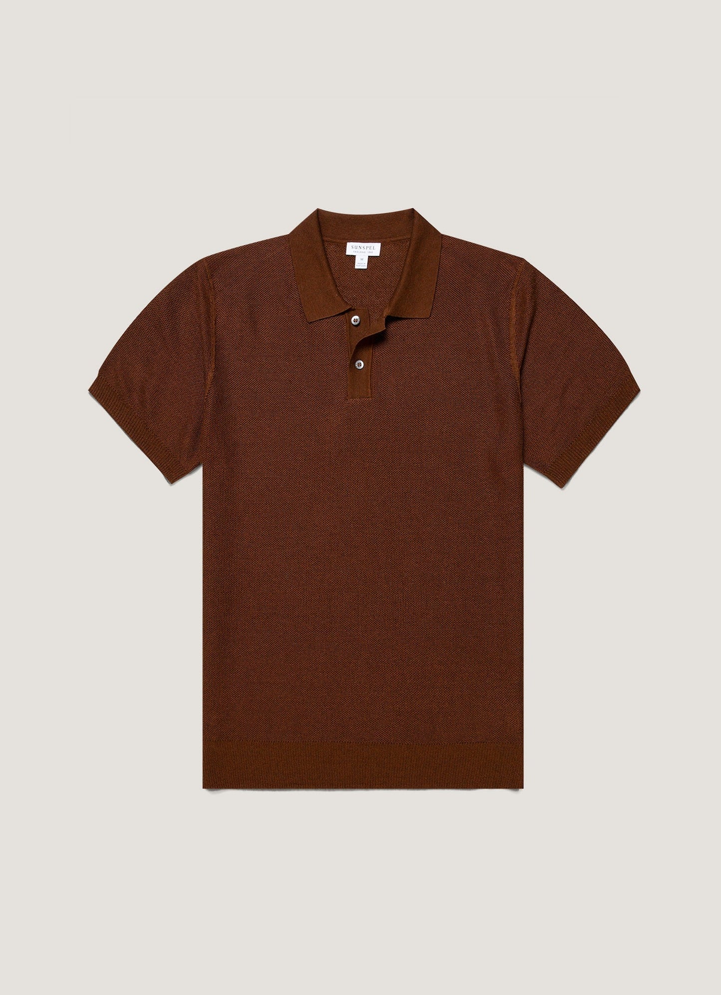 Mens Silk Linen Honeycomb Polo In Bronze Mpol8312 Brgu