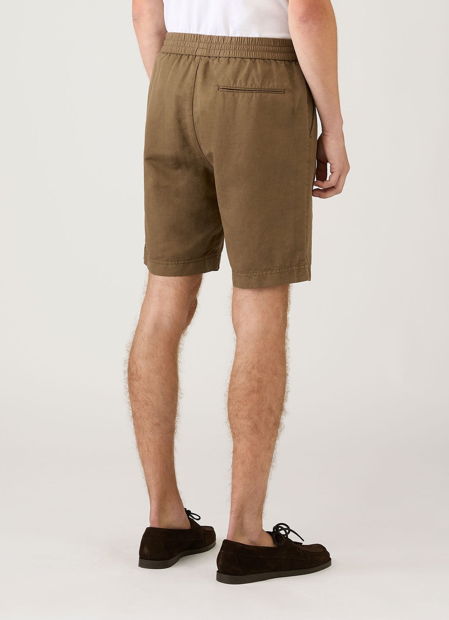 Mens Cotton Linen Drawstring Shorts In Dark Cedar Mshr3519 Brgr