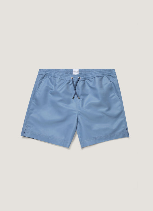 Mens Drawstring Swim Shorts In Vintage Blue Mshr3705 Buwb