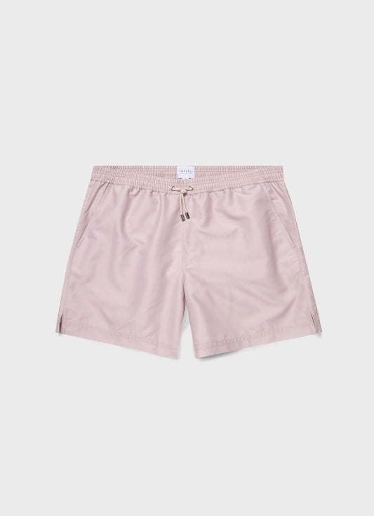 Men's Drawstring Swim Shorts in Pale Pink