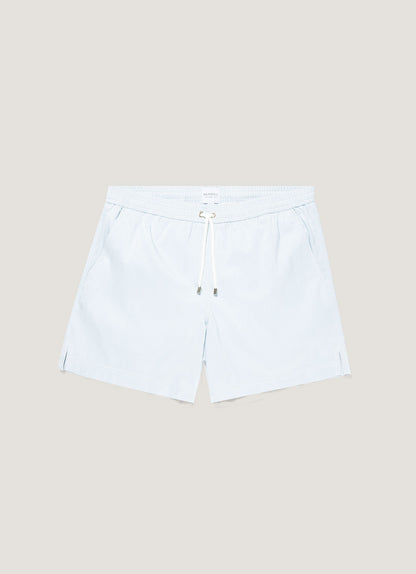 Men's Drawstring Swim Shorts in Sky Blue/White