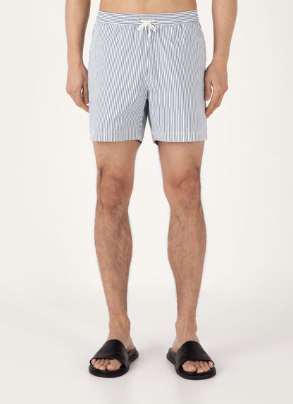 Mens Drawstring Swim Shorts In Navy White Mshr3705S Stnp