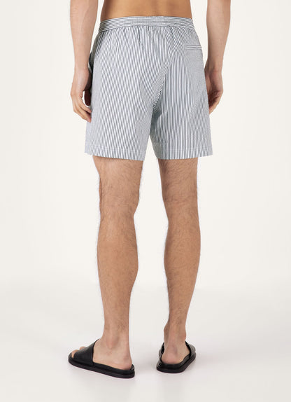 Mens Drawstring Swim Shorts In Navy White Mshr3705S Stnp