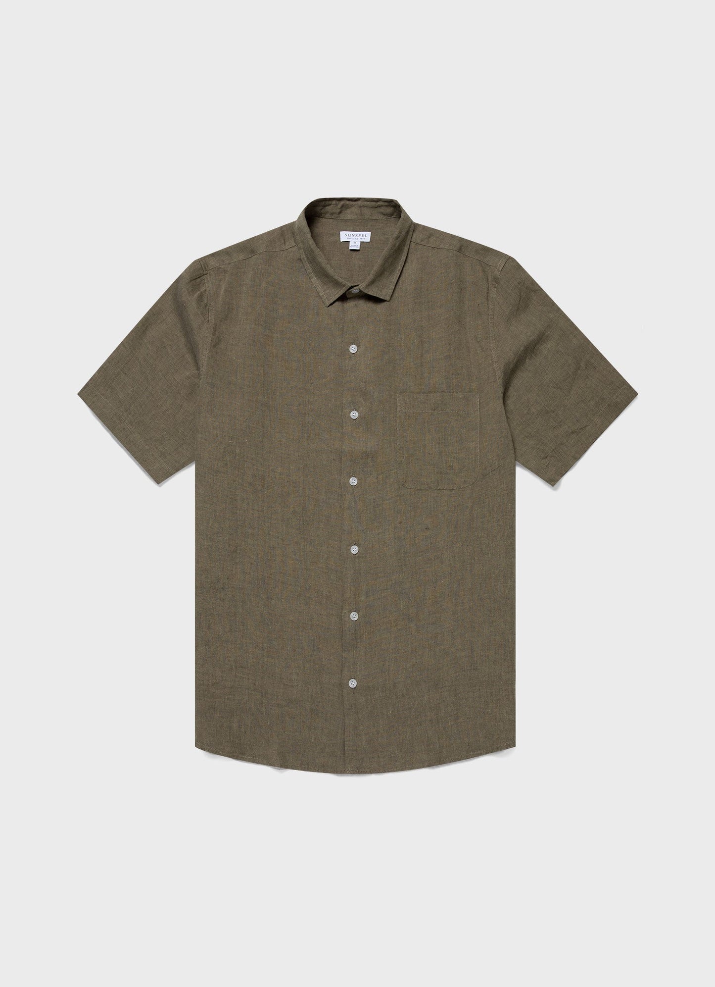 Mens Short Sleeve Linen Shirt In Khaki Msht2039 Gngy