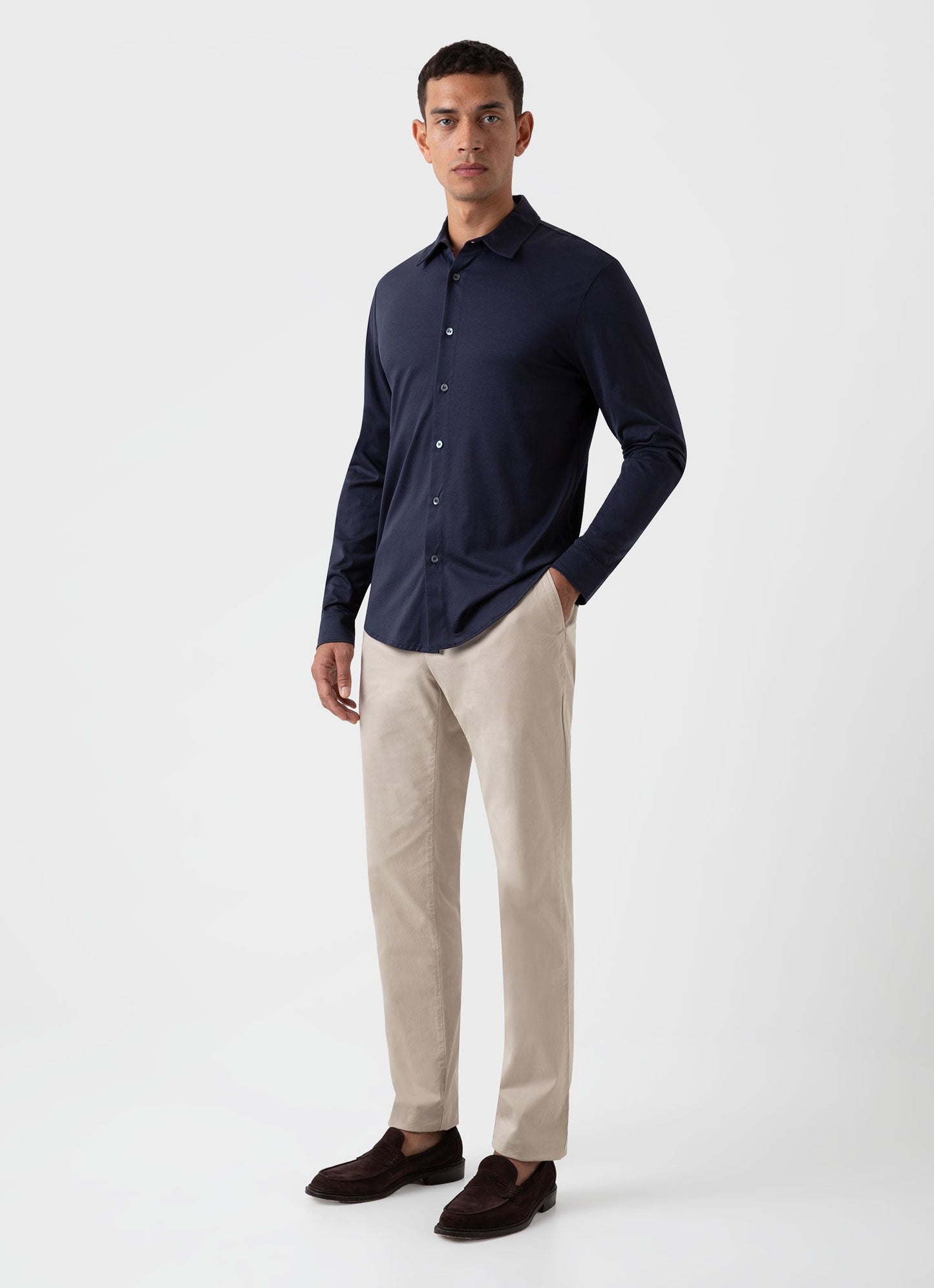 Ls Jersey Shirt In Navy