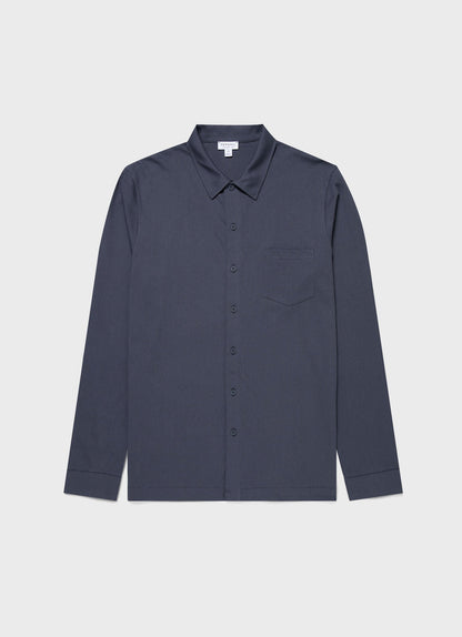 Mens Riviera Shirt In Slate Blue Msht2072 Buua