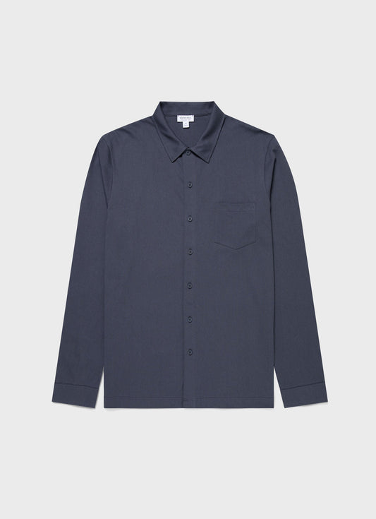 Mens Riviera Shirt In Slate Blue Msht2072 Buua