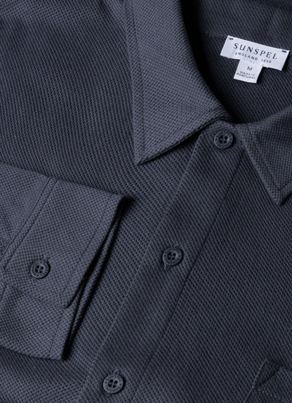 Mens Riviera Shirt In Slate Blue Msht2072 Buua