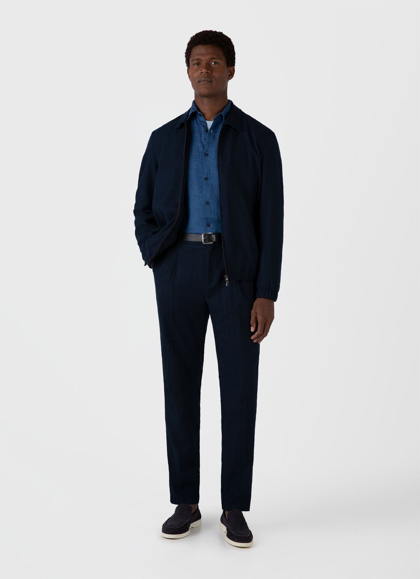Mens Linen Shirt In Ink Blue Msht2106 Buvo