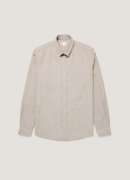 Mens Button Down Oxford Shirt In Light Khaki Msht2107 Gndx