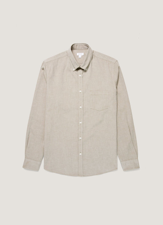 Mens Button Down Oxford Shirt In Light Khaki Msht2107 Gndx