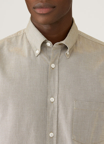 Mens Button Down Oxford Shirt In Light Khaki Msht2107 Gndx