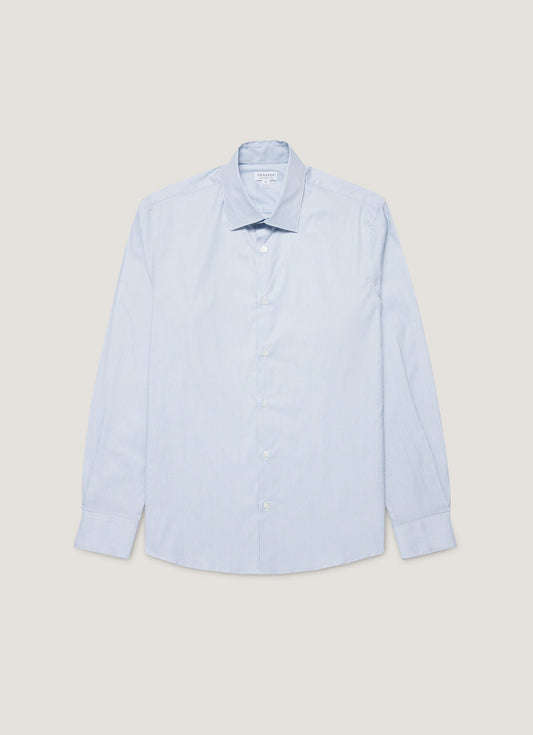 Mens Cotton Stretch Shirt In Light Blue White Msht2124 Stmd