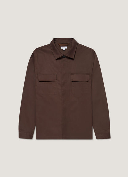 Mens Cotton Cashmere Overshirt In Truffle Msht2129 Brgd