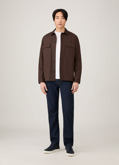 Mens Cotton Cashmere Overshirt In Truffle Msht2129 Brgd