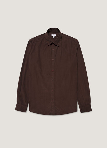Mens Fine Cord Shirt In Truffle Msht2130 Brgd