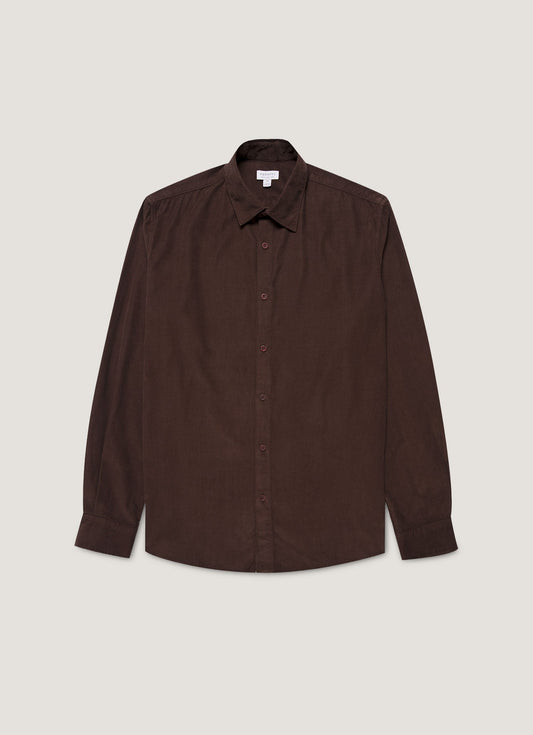 Mens Fine Cord Shirt In Truffle Msht2130 Brgd