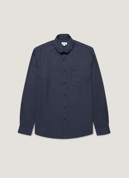 Mens Button Down Flannel Shirt In Navy Msht2132 Buaa