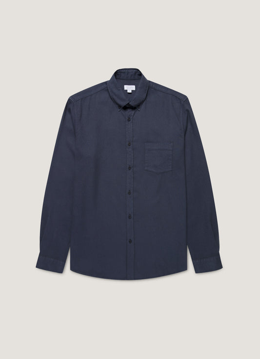 Mens Button Down Flannel Shirt In Navy Msht2132 Buaa