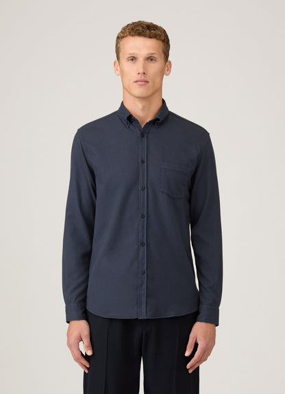 Mens Button Down Flannel Shirt In Navy Msht2132 Buaa