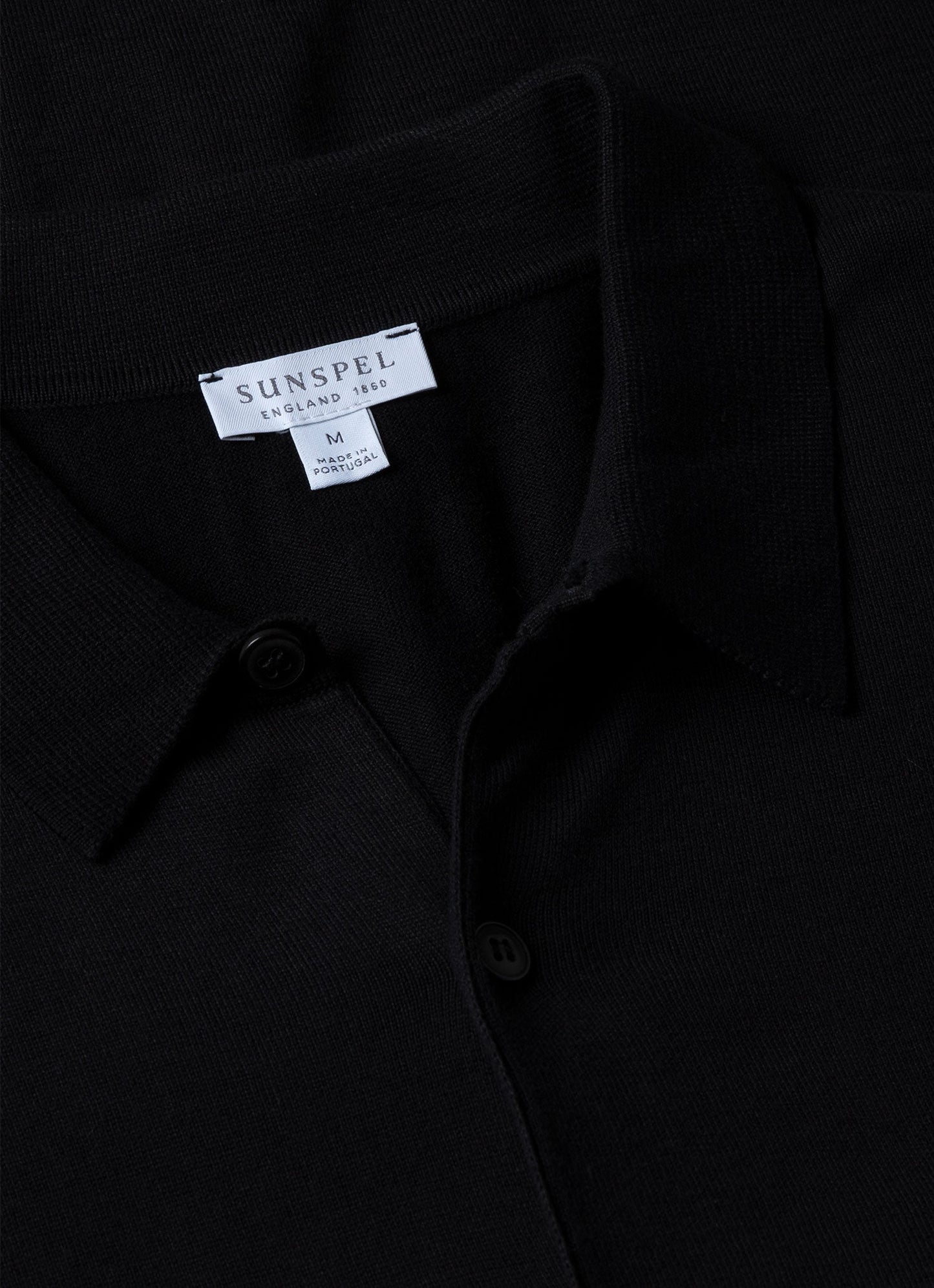 Mens Sea Island Cotton Knit Short Sleeve Shirt In Black
