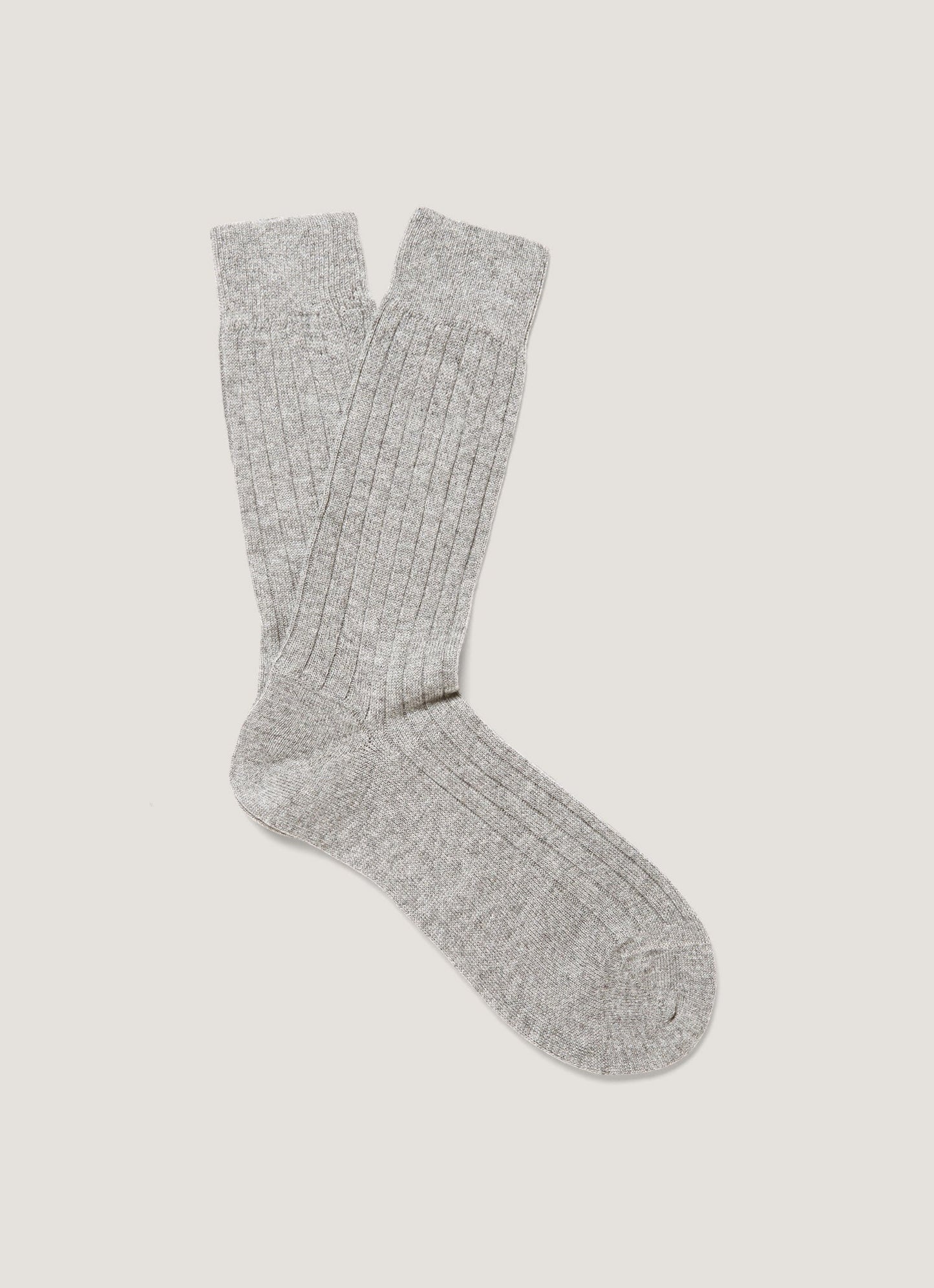 Cashmere Bed Socks In Mid Grey Melange