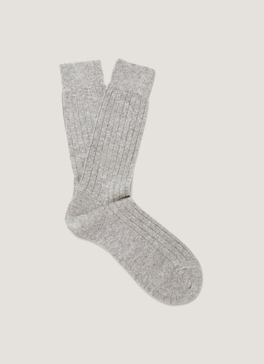 Cashmere Bed Socks In Mid Grey Melange