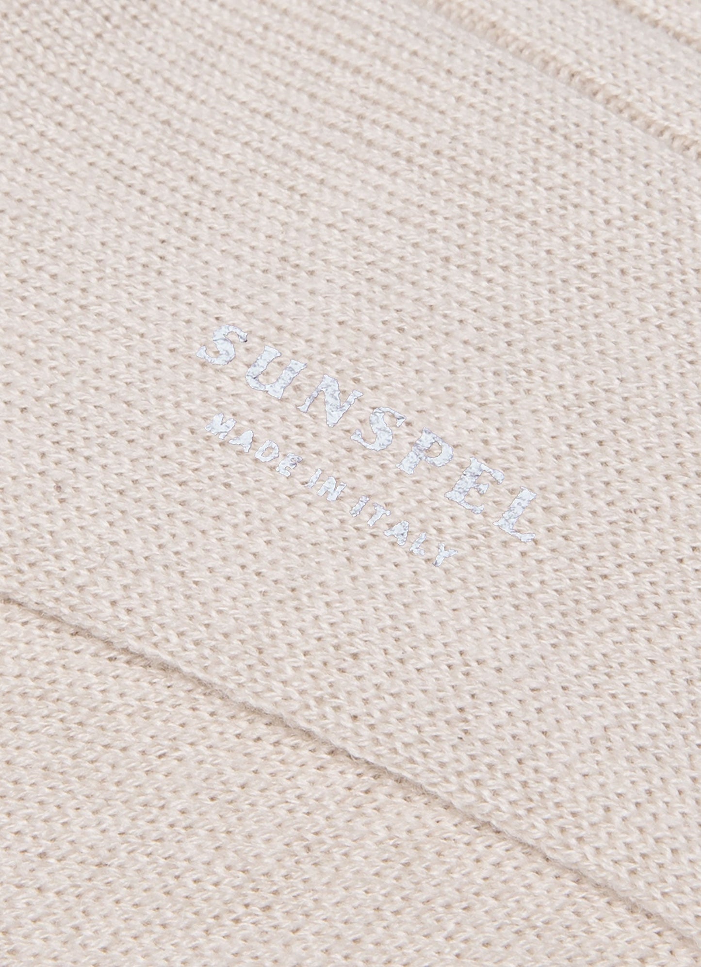 Mens Cashmere Ribbed Socks In Natural Msoc9050