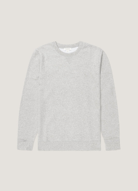 Mens Cotton Loopback Sweatshirt In Grey Melange Mswe1516