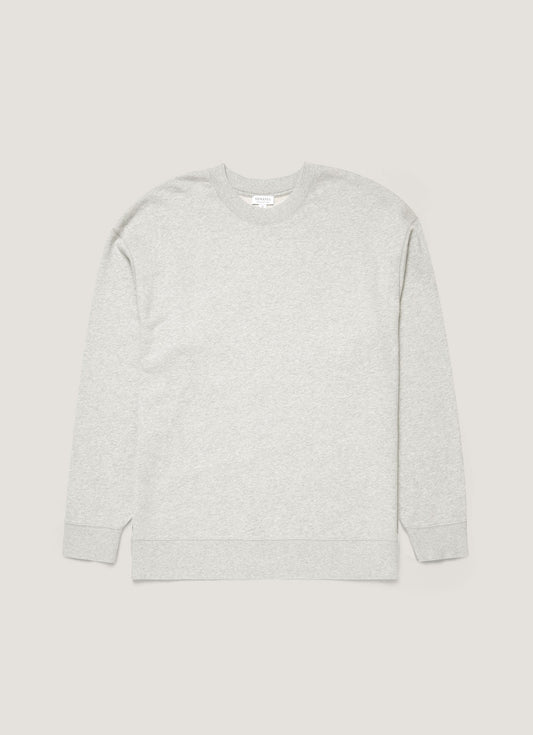 Men's Oversized Loopback Sweatshirt in Light Grey Melange