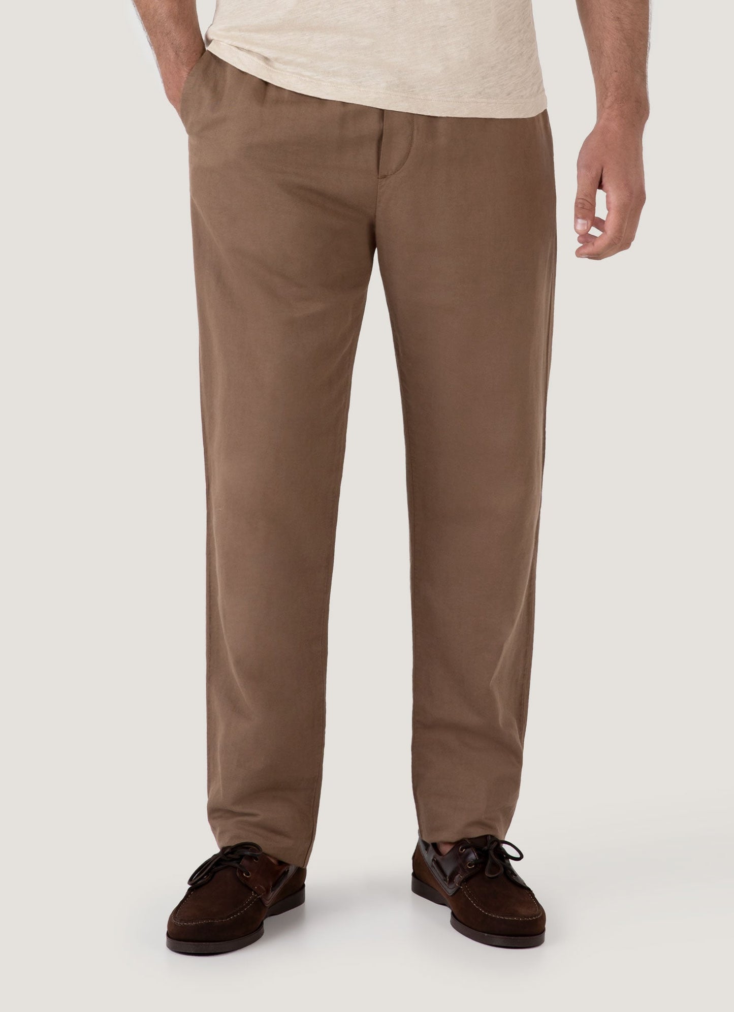 Drawstring Trouser In Dark Tan